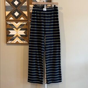 PARKE Striped Cotton Boxer Pants in Denim Stripe size Small